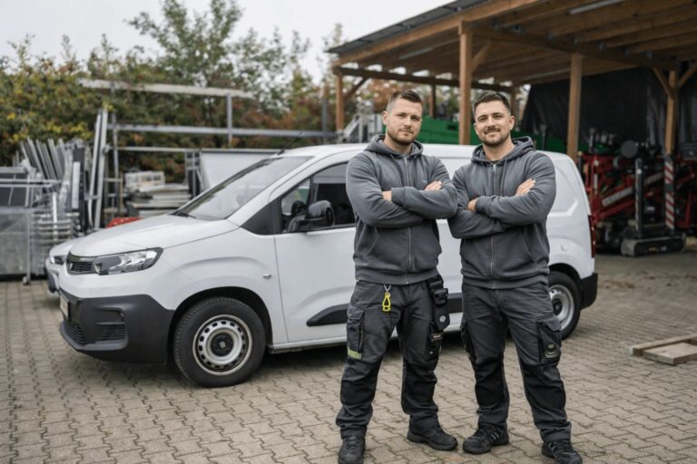 Schädlingsbekämpfer in Schorndorf vor dem Einsatzfahrzeug